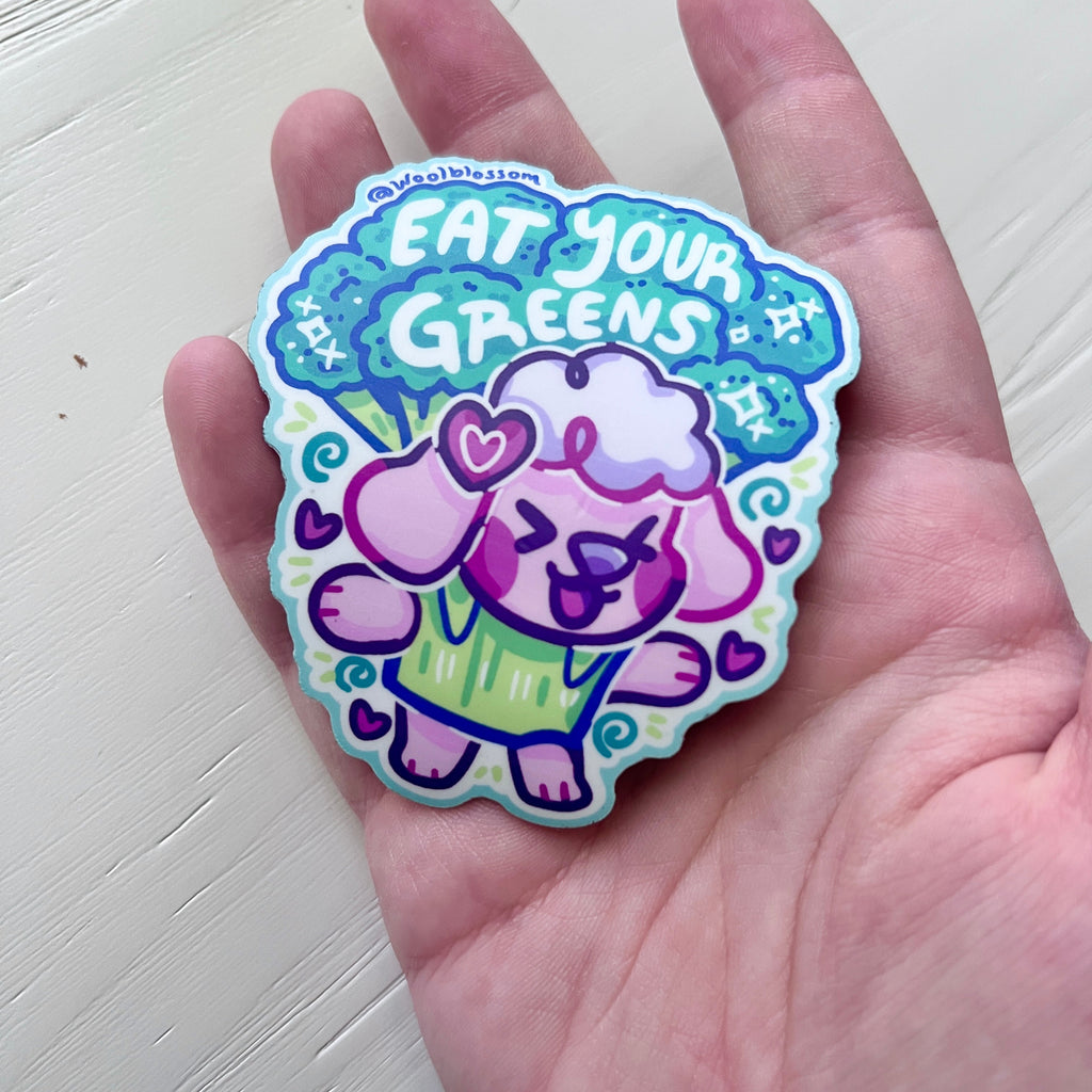 "Eat Your Greens" Sheep Dog ~ Magnet