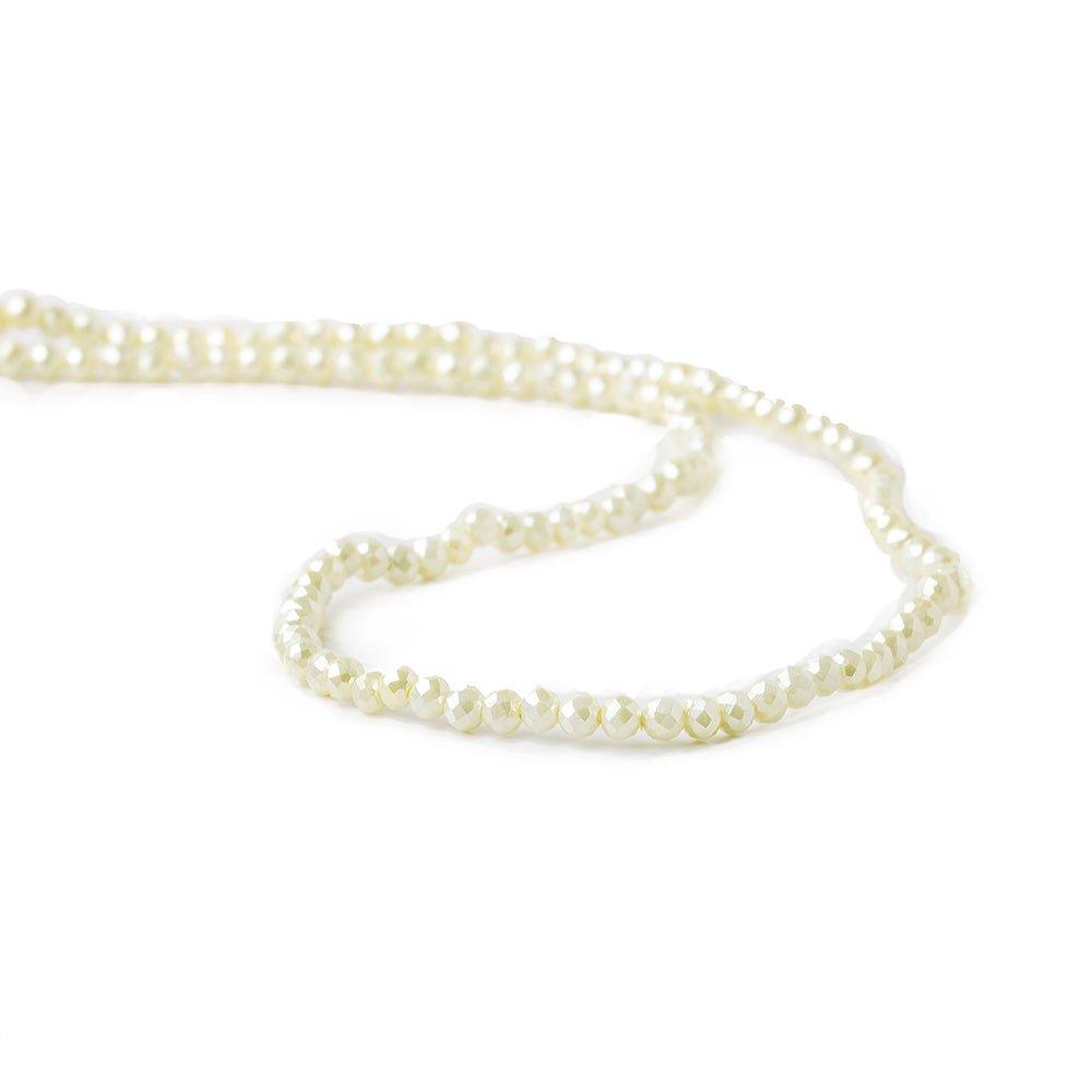 3mm Pale Yellow Shell Pearl micro faceted round beads 13 inch 133 pieces