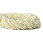 3mm Pale Yellow Shell Pearl micro faceted round beads 13 inch 133 pieces