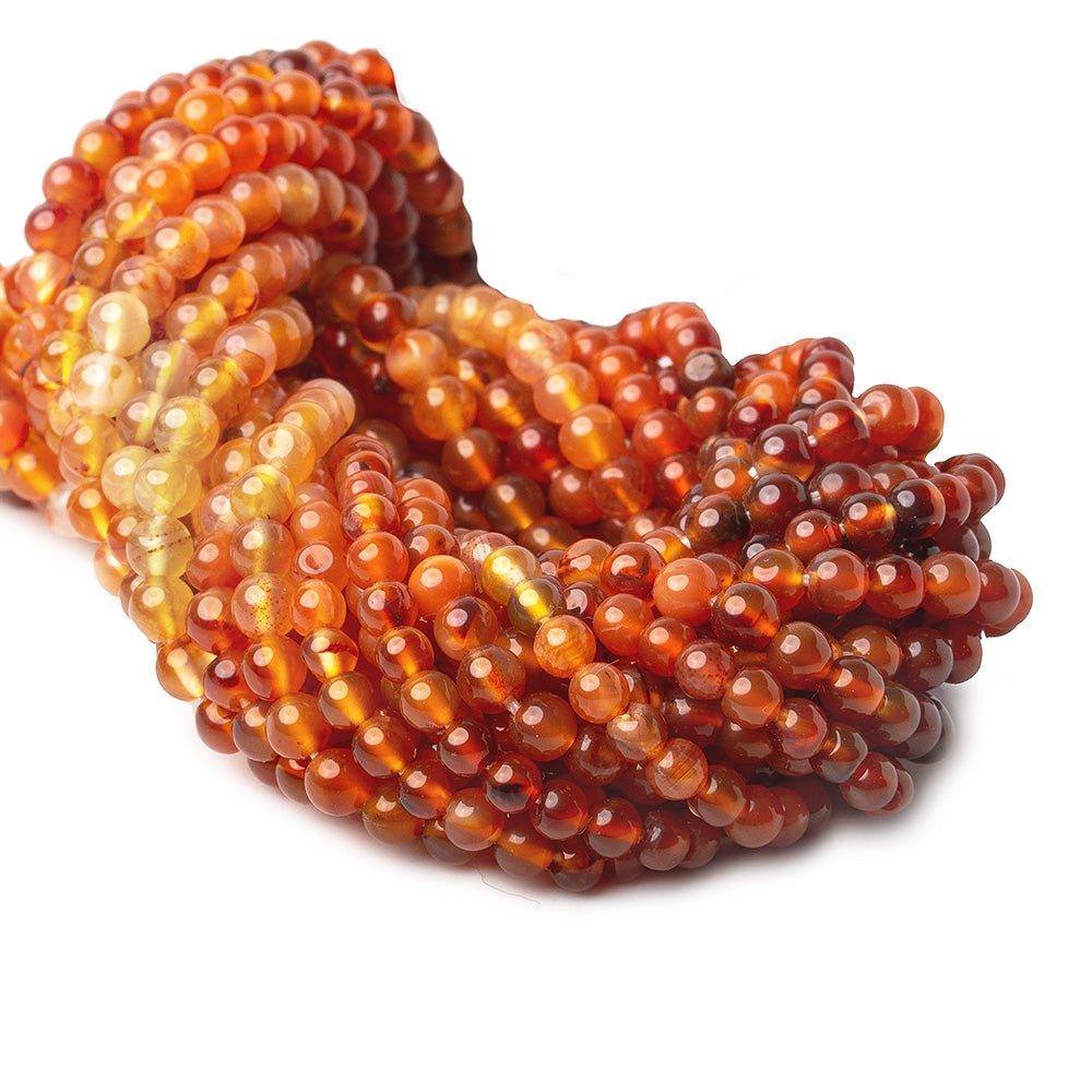 3mm Shaded Carnelian Round Beads, 14 inch