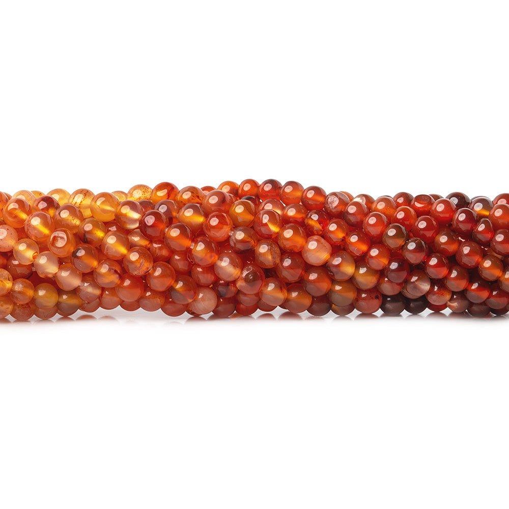 3mm Shaded Carnelian Round Beads, 14 inch
