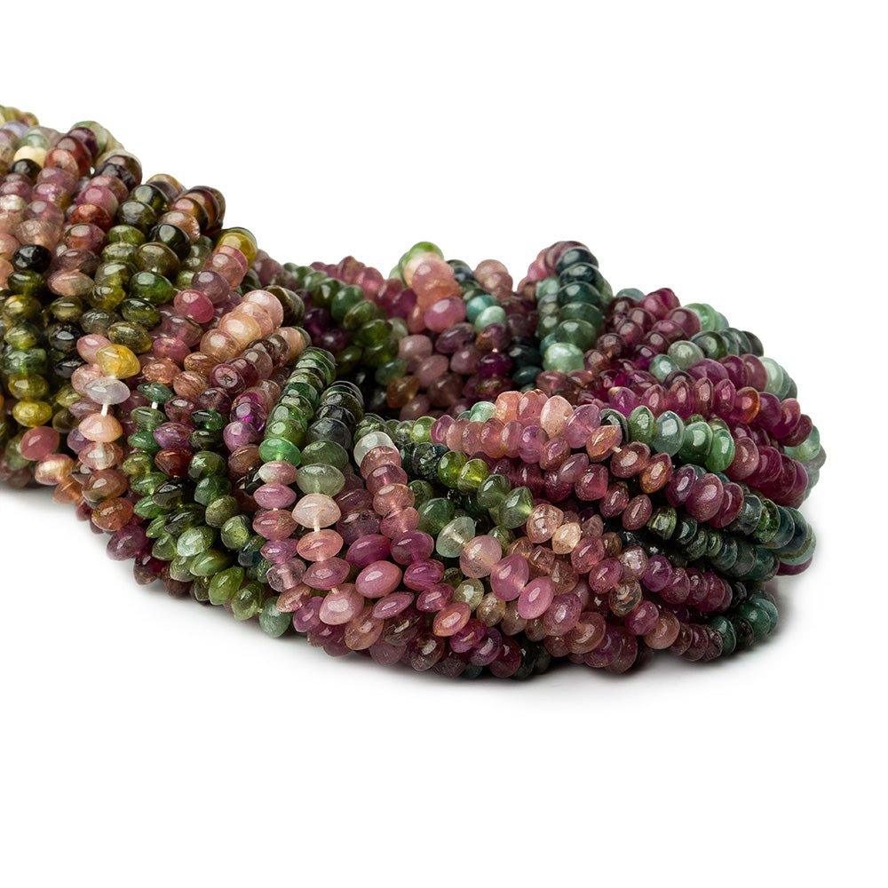 4-4.5mm Multi Color Tourmaline Plain Rondelles 14 inch 135 beads