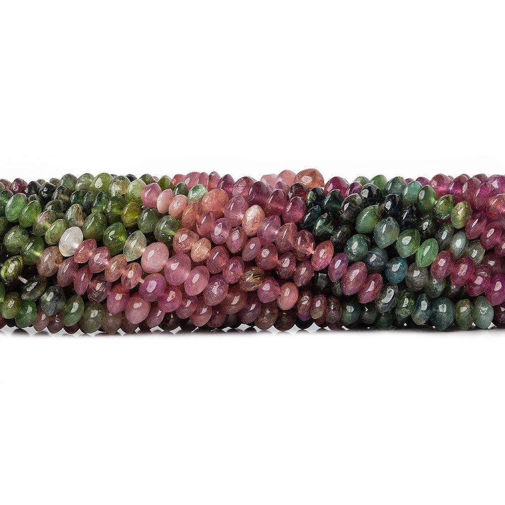 4-4.5mm Multi Color Tourmaline Plain Rondelles 14 inch 135 beads