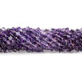 4-5mm Amethyst Straight Drill Plain Diamond Beads, 14 inch 68pcs/st