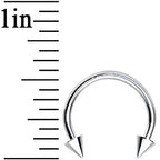 16G 3/8 Stainless Steel Spike Horseshoe Circular Barbell