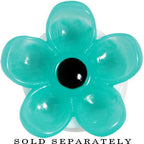 7/8 Acrylic Aqua Flower Saddle Plug