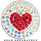 9/16 Stainless Steel Aurora Gem Red Heart Screw Fit Plug