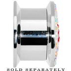 9/16 Stainless Steel Aurora Gem Red Heart Screw Fit Plug