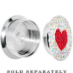 7/8 Stainless Steel Aurora Gem Red Heart Screw Fit Plug