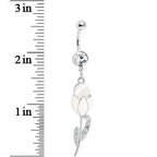 Crystalline Gem Tulip Globe Flower Belly Ring