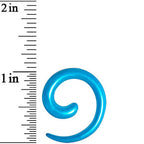 6G Azure Blue Metallic Pearl Acrylic Spiral Taper