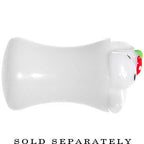 2G White Acrylic Berry Polka Dot Bow Saddle Plug