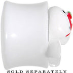 9/16 White Acrylic Berry Polka Dot Bow Saddle Plug