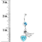 Aqua Gem Heart Trails Belly Ring