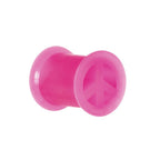 Neon Pink Silicone Peace Sign Tunnel 0G to 14mm