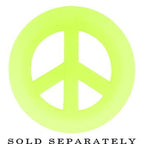Neon Yellow Silicone Peace Sign Tunnel 0G to 14mm