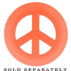 Neon Silicone Peace Sign Tunnel 00G to 14mm