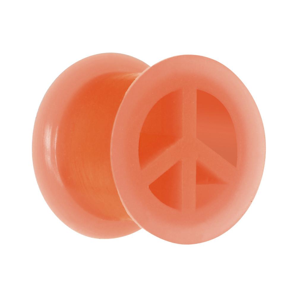 Neon Silicone Peace Sign Tunnel 00G to 14mm