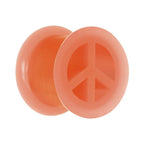 Neon Silicone Peace Sign Tunnel 00G to 14mm