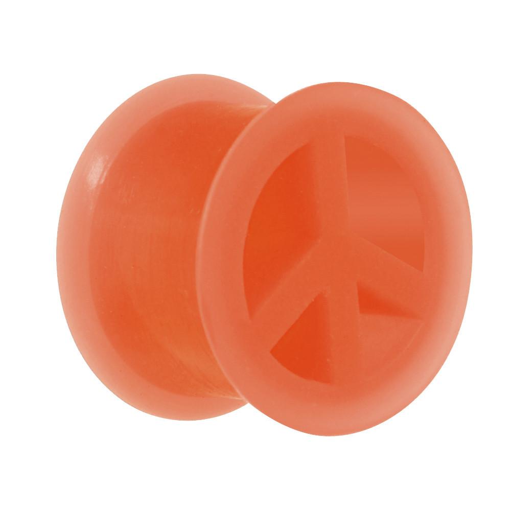Neon Silicone Peace Sign Tunnel 00G to 14mm
