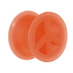 Neon Silicone Peace Sign Tunnel 00G to 14mm