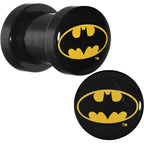 2G  Black Acrylic Batman Logo Screw Fit Plug Set