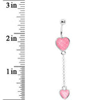 Glittery Pink Dangle Belly Ring