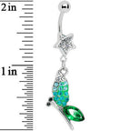 Green Gem Dragonfly Belly Ring