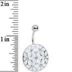 White Pocketful of Posie Flower Belly Ring