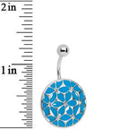 Blue Pocketful of Posie Flower Belly Ring