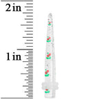 4G Clear Acrylic Glitter Cherry Confetti Taper