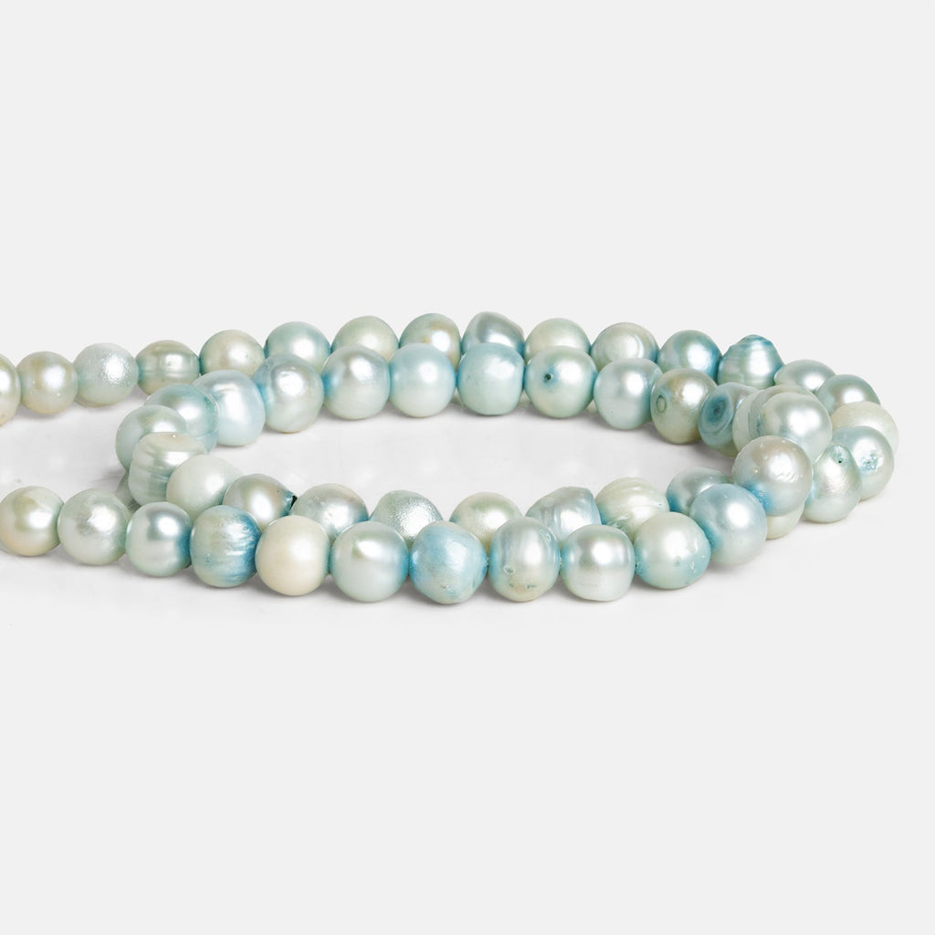 6-7mm Aqua Blue Shaded Baroque Pearls 14 inch 55 beads
