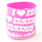 Pink White I Love Motor Boating Awareness for Breast Cancer Bracelet