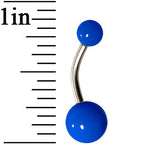 Grade 23 Solid Titanium Flat Royal Blue Acrylic Belly Ring