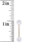 Grade 23 Solid Titanium Clear Glitter Acrylic Barbell Tongue Ring