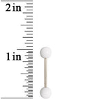Grade 23 Solid Titanium Flat White Acrylic Barbell Tongue Ring