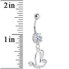 Crystalline Gem Hollow Wing Butterfly Belly Ring