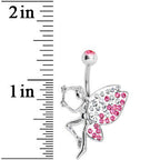 Pink Gem Sparkle Wing Wish Fairy Belly Ring