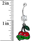 Crystalline Gem Cherry Banner Belly Ring