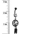 Crystalline Gem Black Dreamcatcher Belly Ring