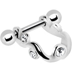 Silver 925 Crystalline Gem floral Swirl Mini Cartilage Shield Earring