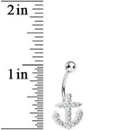 Nautical But Nice Clear Gem Anchor Belly Ring