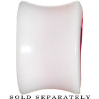 9/16 White Acrylic Pink Metallic Rose Flower Plug