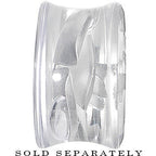 18mm Clear Acrylic Floating Silver Metallic Rose Flower Plug