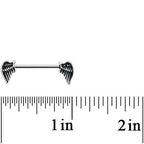 14G 5/8 Angles Wings Barbell Nipple Ring Set