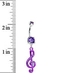 Tantalize Gem Treble Clef Drop Belly Ring