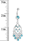 Aqua Gem Chandelier Dreams Dangle Belly Ring