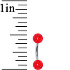 16G 1/4 Acrylic Red Glitter Rook Curved Barbell