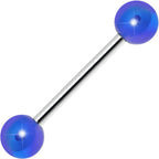 Blue Metallic Acrylic Barbell Tongue Ring