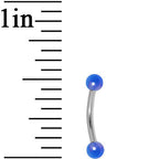 16G Metallic Acrylic Blue Curved Eyebrow Ring